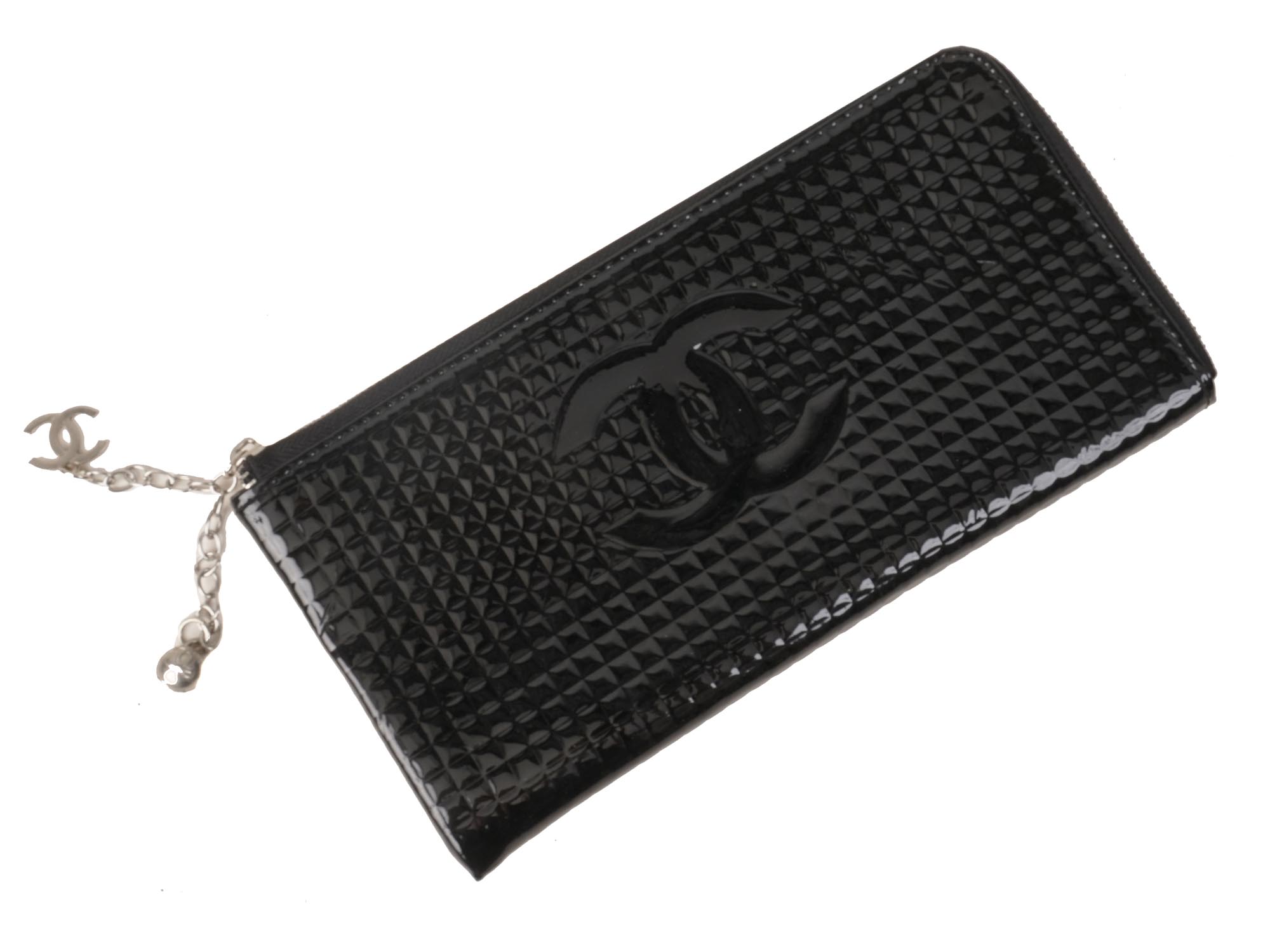 CHANEL STYLE FLAP QUILTED BLACK LEATHER BAG PURSE PIC-5